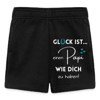 Glück ist, einen Papi wie Dich zu haben - Baby Shorts - Schwarz - Vorne