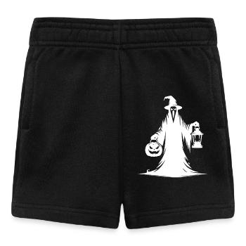 Scary Halloween Ghost with Pumpkin Lamp - Baby Shorts - black - Front