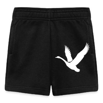 Cygne Oiseaux sauvages Style de tatouage - Short Bébé - noir - Devant