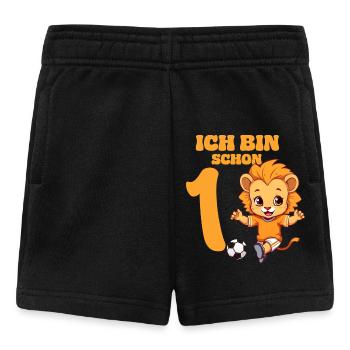 1 Bébé 1er Anniversaire Fille Garçons Football Lion - Short Bébé - noir - Devant