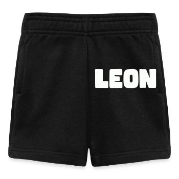 Leon Name - Baby Shorts - Schwarz - Vorne