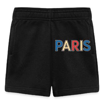Paris Color Block Typography - Baby Shorts - black - Front