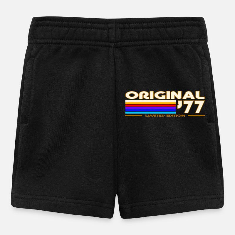 Originaler 77er Rainbow Retro - Baby Shorts - Schwarz