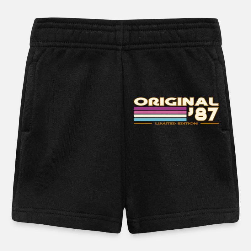 Originale 87 Retro-Tippfehlerstreifen - Baby Shorts - Schwarz