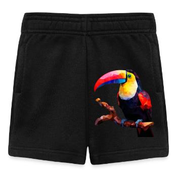 Polygonaler Tukan auf Ast - Künstlerisches Vogel - Baby Shorts - Schwarz - Vorne