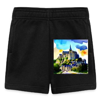 Mont Saint Michel, France - Aquarelle - Short Bébé - noir - Devant