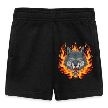 02 Wolf Fire Flames - Baby Shorts - black - Front