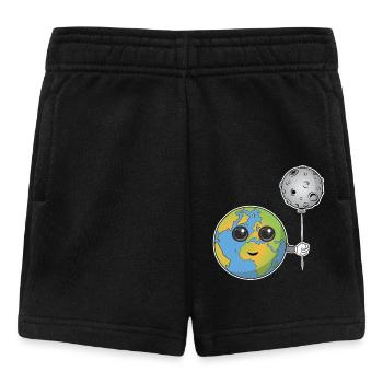 Erde mit einem Mondballon - Baby Shorts - Schwarz - Vorne
