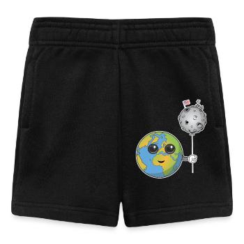 Erde mit einem Mondballon - Baby Shorts - Schwarz - Vorne