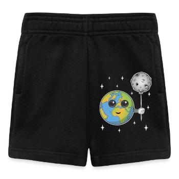 Planet Erde mit einem Mondballon - Baby Shorts - Schwarz - Vorne