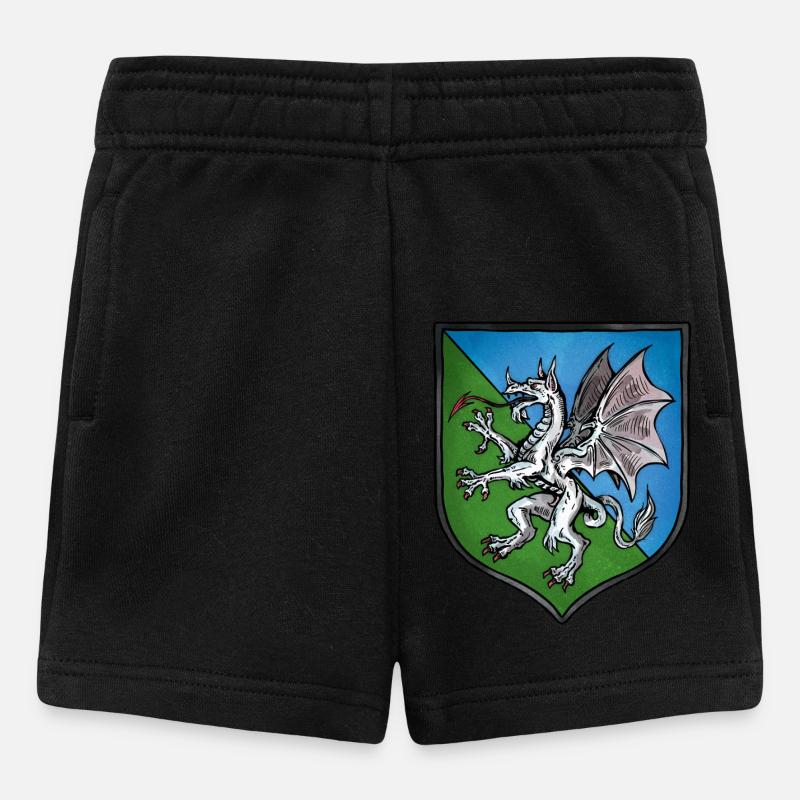 Armoiries dragon blanc - Short Bébé - noir