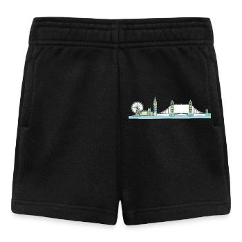 London City Skyline Tower Bridge Line Art - Baby Shorts - Schwarz - Vorne