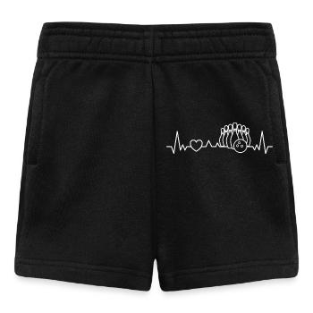 Bowling Skittles Heartbeat for Bowlers - Baby Shorts - black - Front