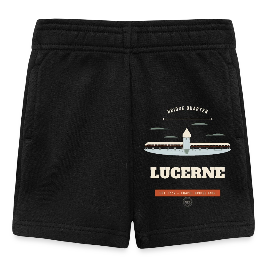 Badge Lucerne sur baby shorts, black