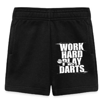 Work Hard Play Darts Dartspieler Dartsport - Baby Shorts - Schwarz - Vorne