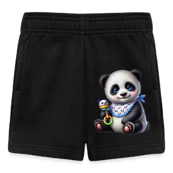 Adorable Baby Panda with Blue Eyes - Baby Shorts - black - Front