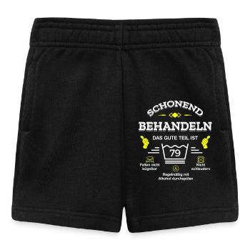 HANDLE MIT SORGFALT – 79 JAHRE PERFEKTION - Baby Shorts - Schwarz - Vorne