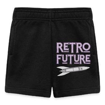 Nostalgie rétro de la fusée du futur - Short Bébé - noir - Devant