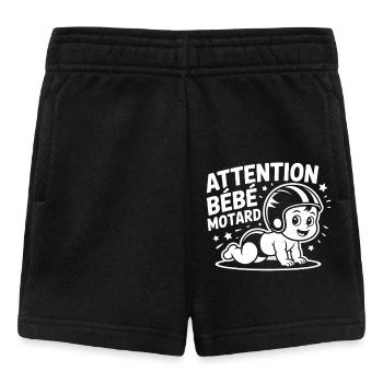 ATTENTION BÉBÉ MOTARD – T-shirt bébé humour moto - Short Bébé - noir - Devant