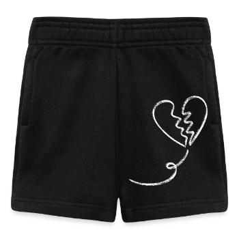 Croquis coeur brisé crayon peint - Short Bébé - noir - Devant
