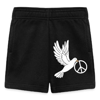 Friedenstaube mit Peacezeichen - Baby Shorts - Schwarz - Vorne