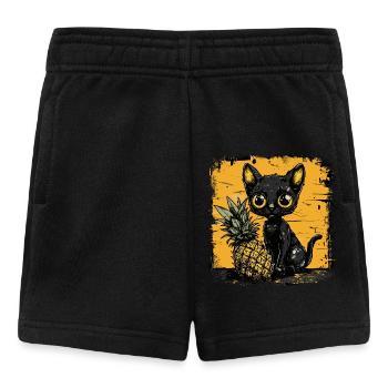 Ananas et chat - Short Bébé - noir - Devant