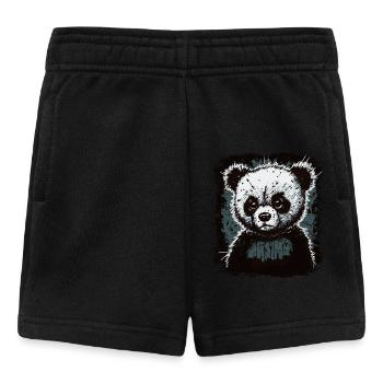 Trauriger Panda - Baby Shorts - Schwarz - Vorne