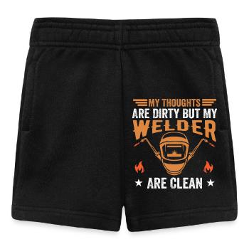 Meine Gedanken sind schmutzig, aber meine Schweißer sind sauber - Baby Shorts - Schwarz - Vorne