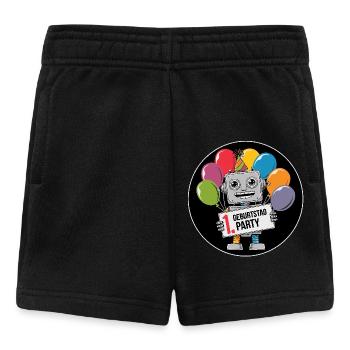 Ich bin 1 Jahr erster Geburtstag mit Roboter - Baby Shorts - Schwarz - Vorne
