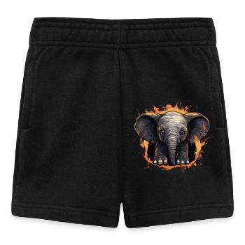 Mignon bébé éléphant - Short Bébé - noir - Devant
