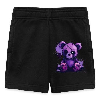Ours en peluche effrayant mignon - Short Bébé - noir - Devant