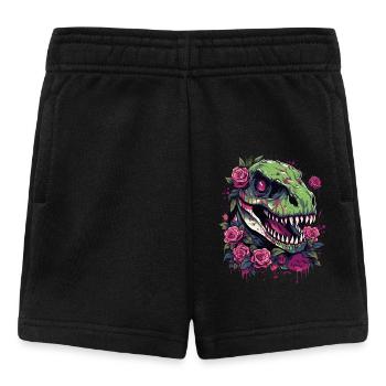 T-Rex Dino and Flowers - Baby Shorts - black - Front