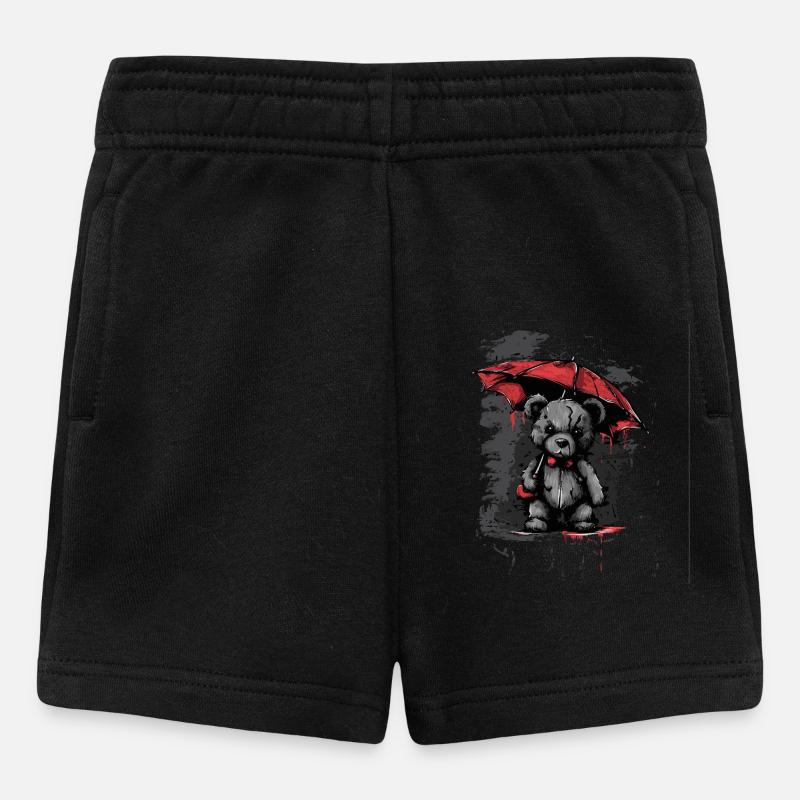 Niedlicher Teddybär mit Regenschirm - Baby Shorts - Schwarz