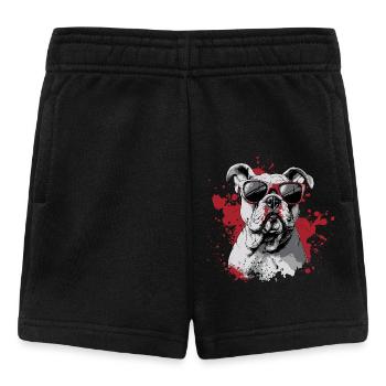 Bouledogue anglais cool avec lunettes de soleil - Short Bébé - noir - Devant