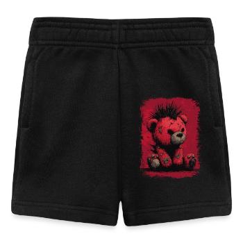 Ours en peluche punk mignon - Short Bébé - noir - Devant