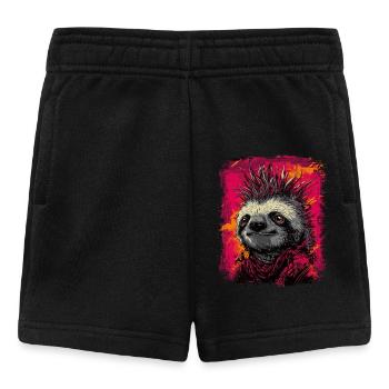 Cooles Punkrock Faultier - Baby Shorts - Schwarz - Vorne