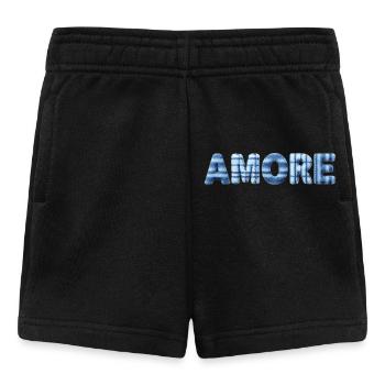 Tendance en patchwork de lettrage bleu glace Amore - Short Bébé - noir - Devant