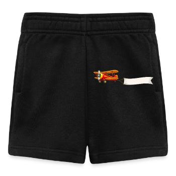 Doppeldecker Flugzeug Banner Motiv Retro  - Baby Shorts - Schwarz - Vorne
