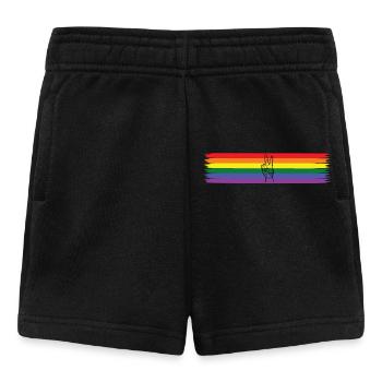 Design de paix avec drapeau arc-en-ciel - LGBT - Short Bébé - noir - Devant