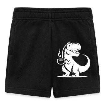 T-Rex avec tasse à café Grim Caffeine Dino - Short Bébé - noir - Devant
