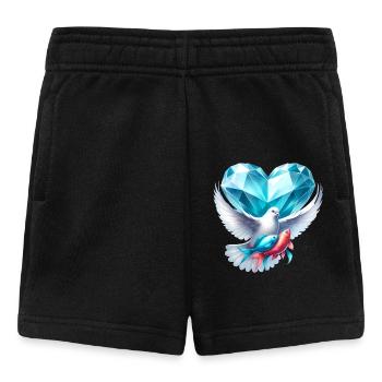 Dove with Blue Heart and Fish Design - Baby Shorts - black - Front