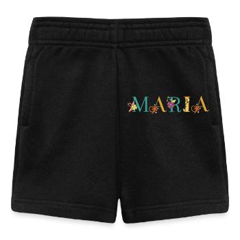 MARIA Name Art With Flowers Embroidered - Baby Shorts - black - Front