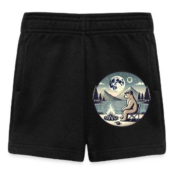 Bärencamping am See bei Nacht - Baby Shorts - Schwarz - Vorne