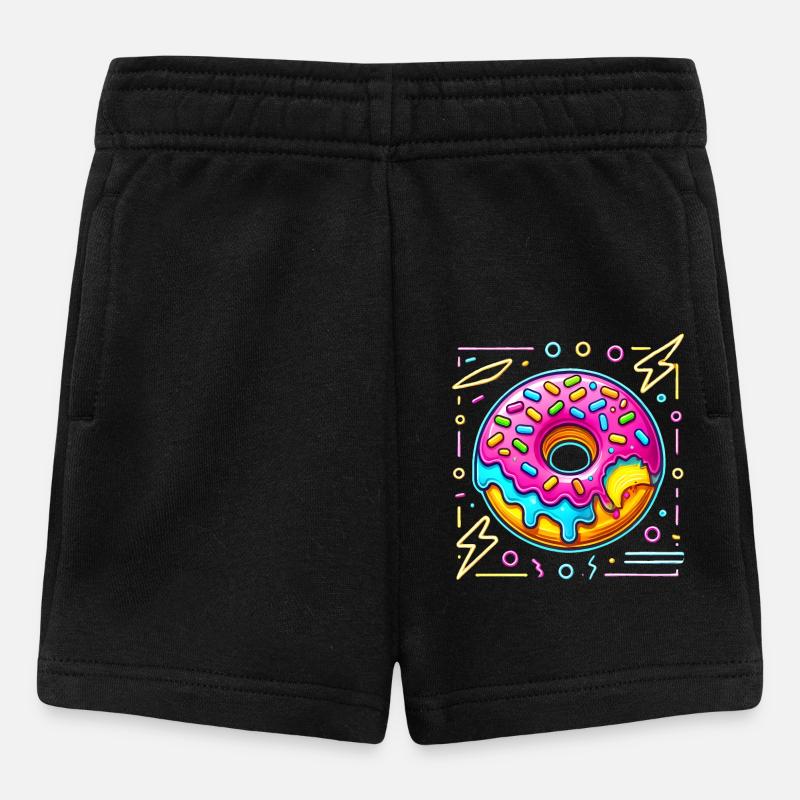 Bouchée de beignet au néon avec pépites - Short Bébé - noir