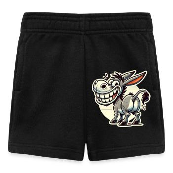 Funny Donkey Cartoon Retro Sticker Design - Baby Shorts - black - Front