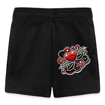 Small but Bossy Bold Heart Design - Baby Shorts - black - Front