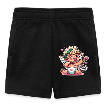 Lustiger Cartoon-Amor mit Bogenpfeil - Baby Shorts - Schwarz - Vorne