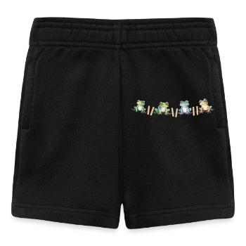 Froschmotiv  Lustige Frösche auf der Wäscheleine - Baby Shorts - Schwarz - Vorne