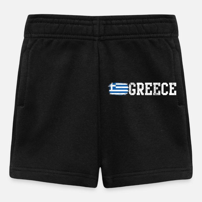 Typografie der griechischen Flaggen-Pinselkunst - Baby Shorts - Schwarz