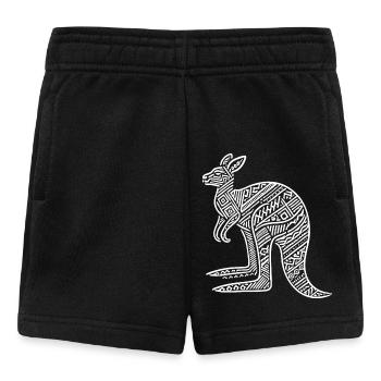 Känguru mit Tribal Muster - Baby Shorts - Schwarz - Vorne